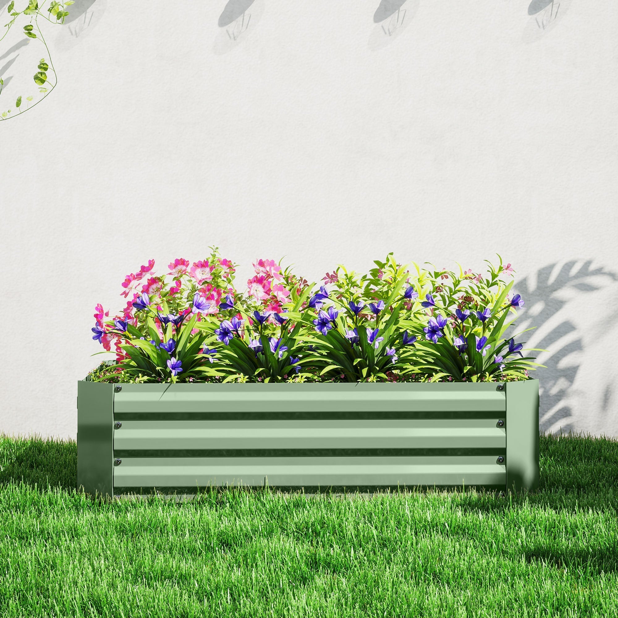 Raised Bed, Steel Planting & Vegetable Garden, 120x90x30cm, Steel