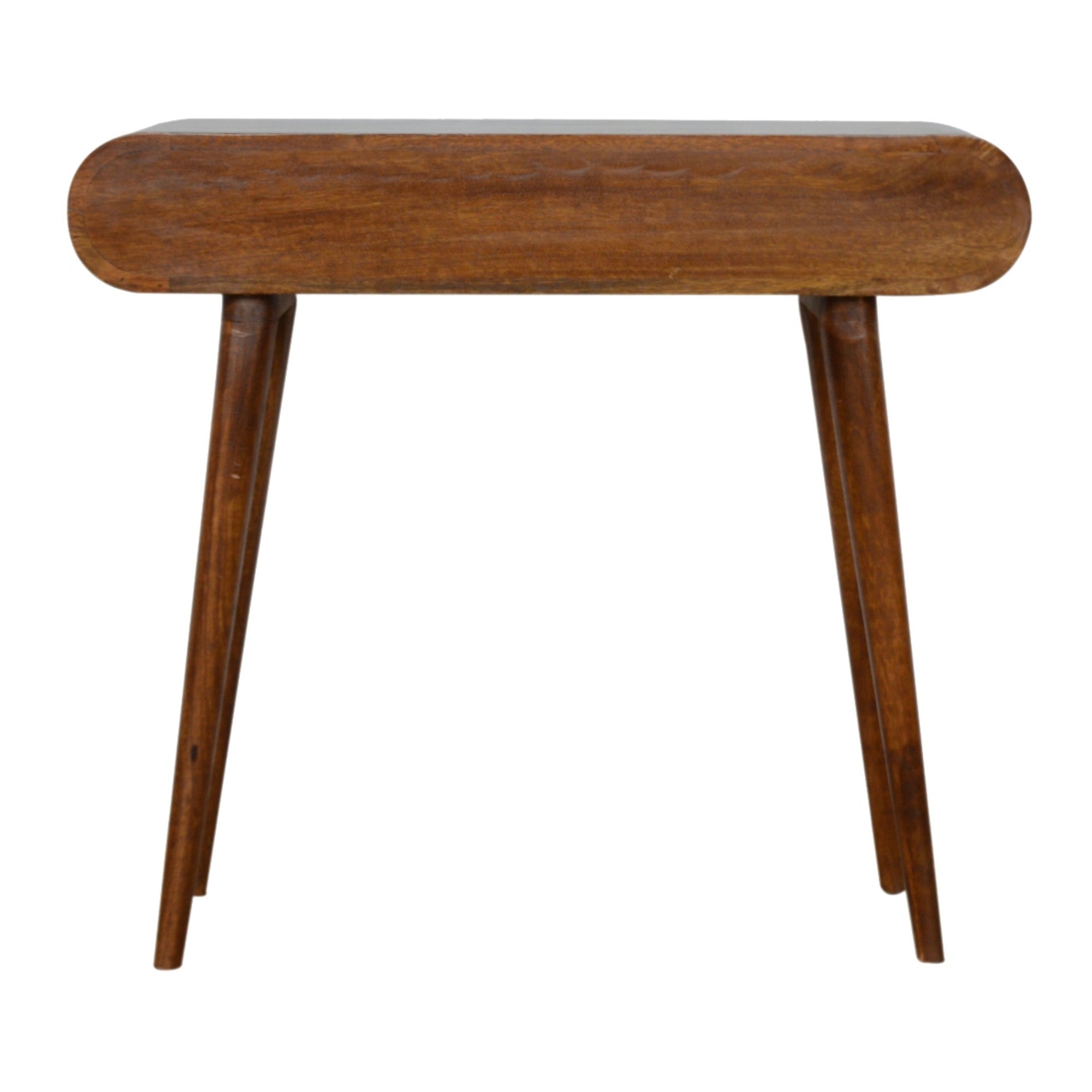 London Console Table, 2 Drawers, Solid Wood Dark Brown