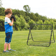 Football Rebounder Kickback Goal Rebound Wall 96x80x96 cm black metal and PE