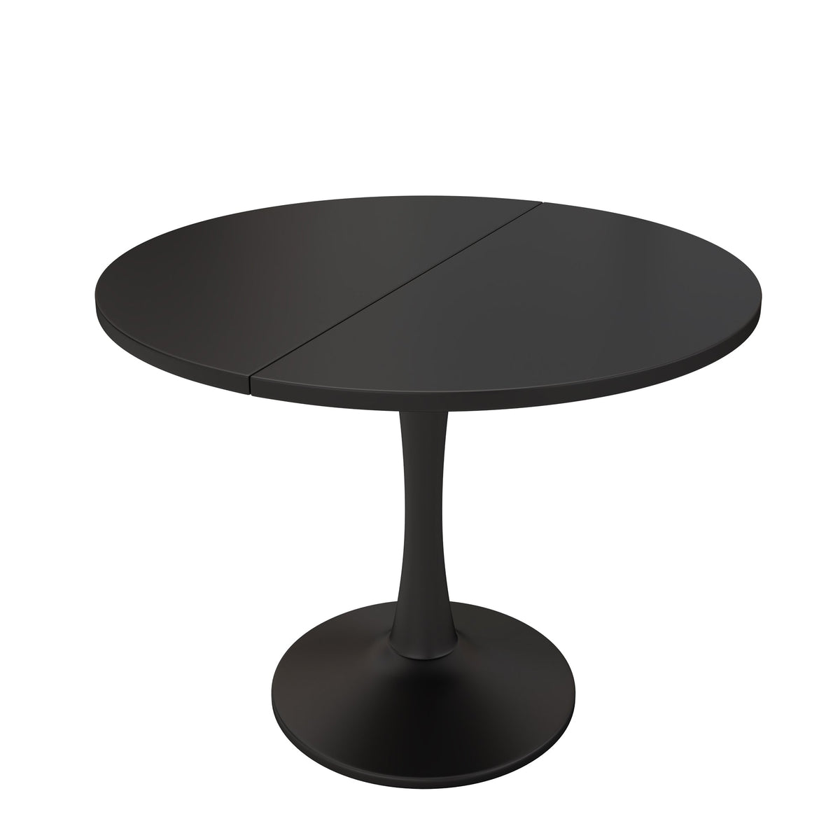 Extendable Oval Dining Table 100/140x100cm Modern - Black