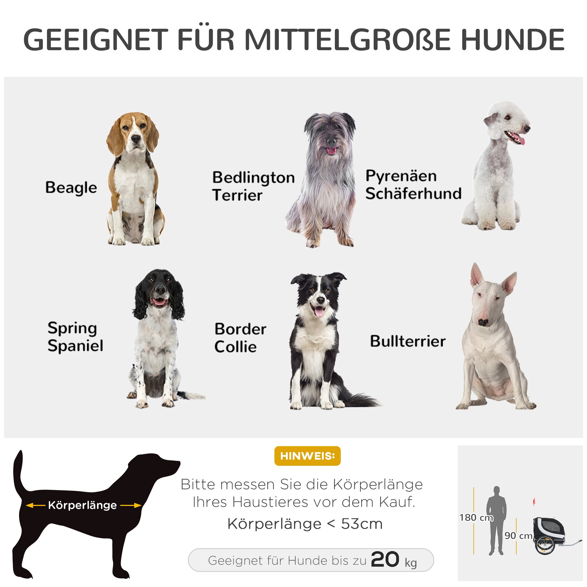 Dog Trailer Bicycle Transporter White+Black