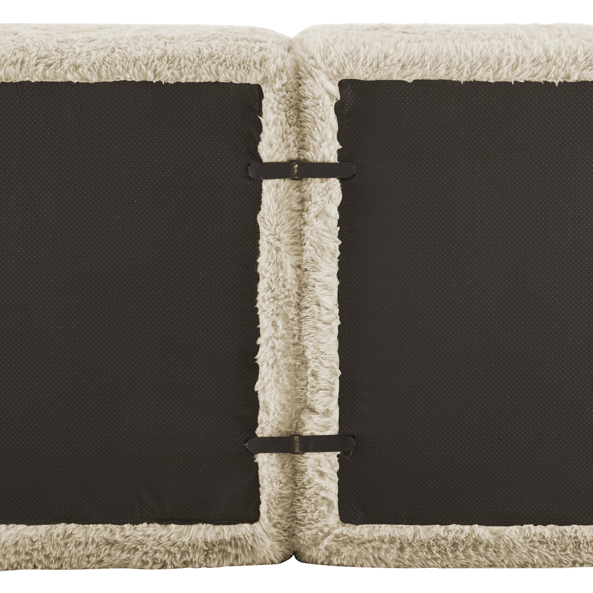 L-shaped Modular Sofa Plush Fabric Deep Frameless - Light Khaki