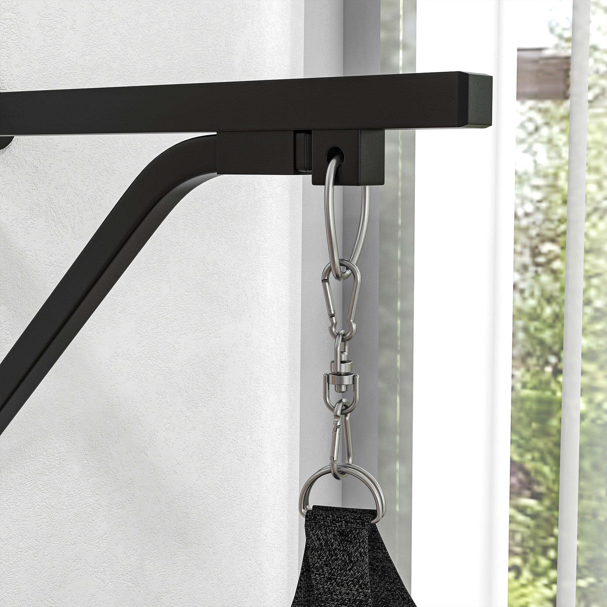 Punching Bag Wall Mount, Adjustable, Steel, Black