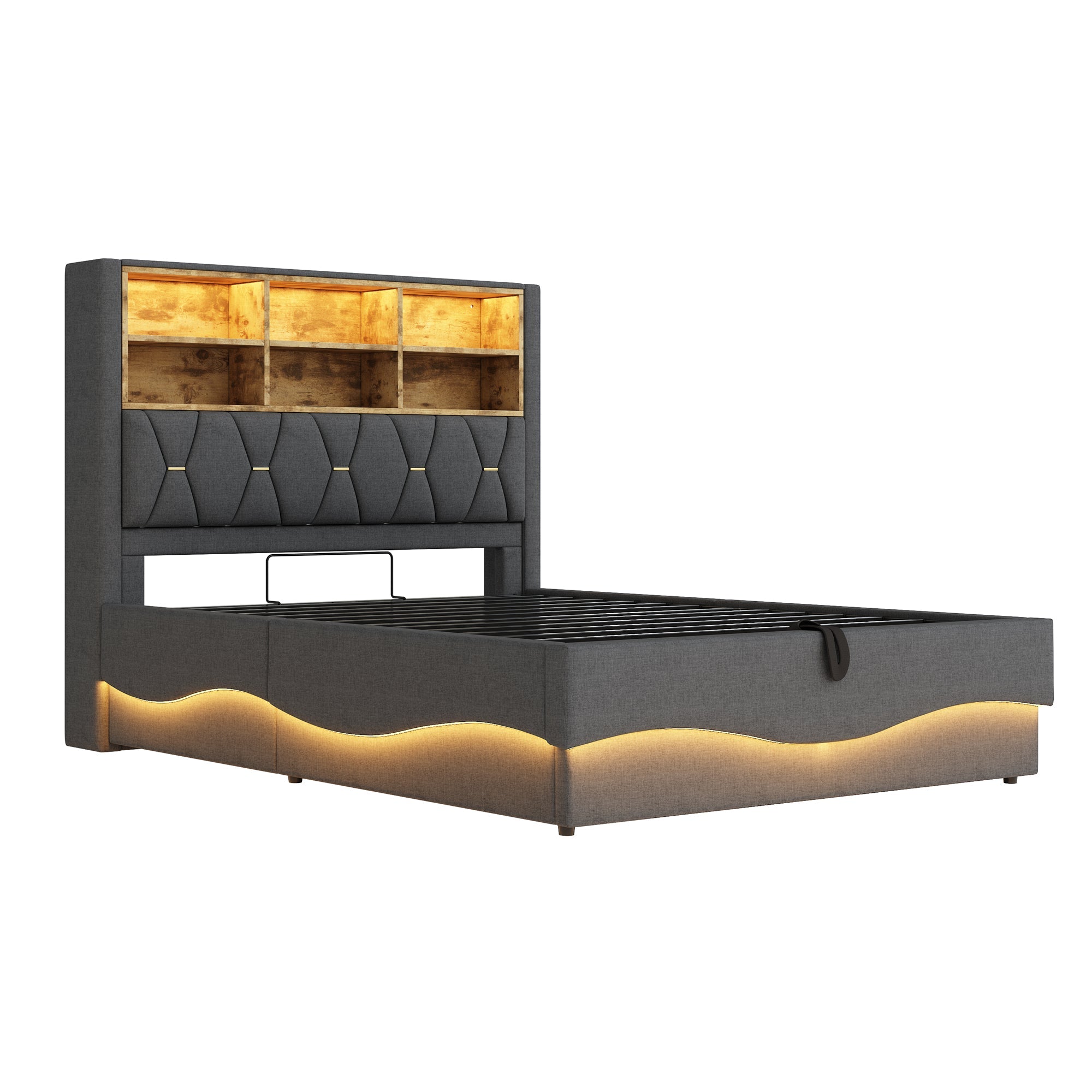 N623P284662E Multifunctional Upholstered Bed (140 x 200 cm)