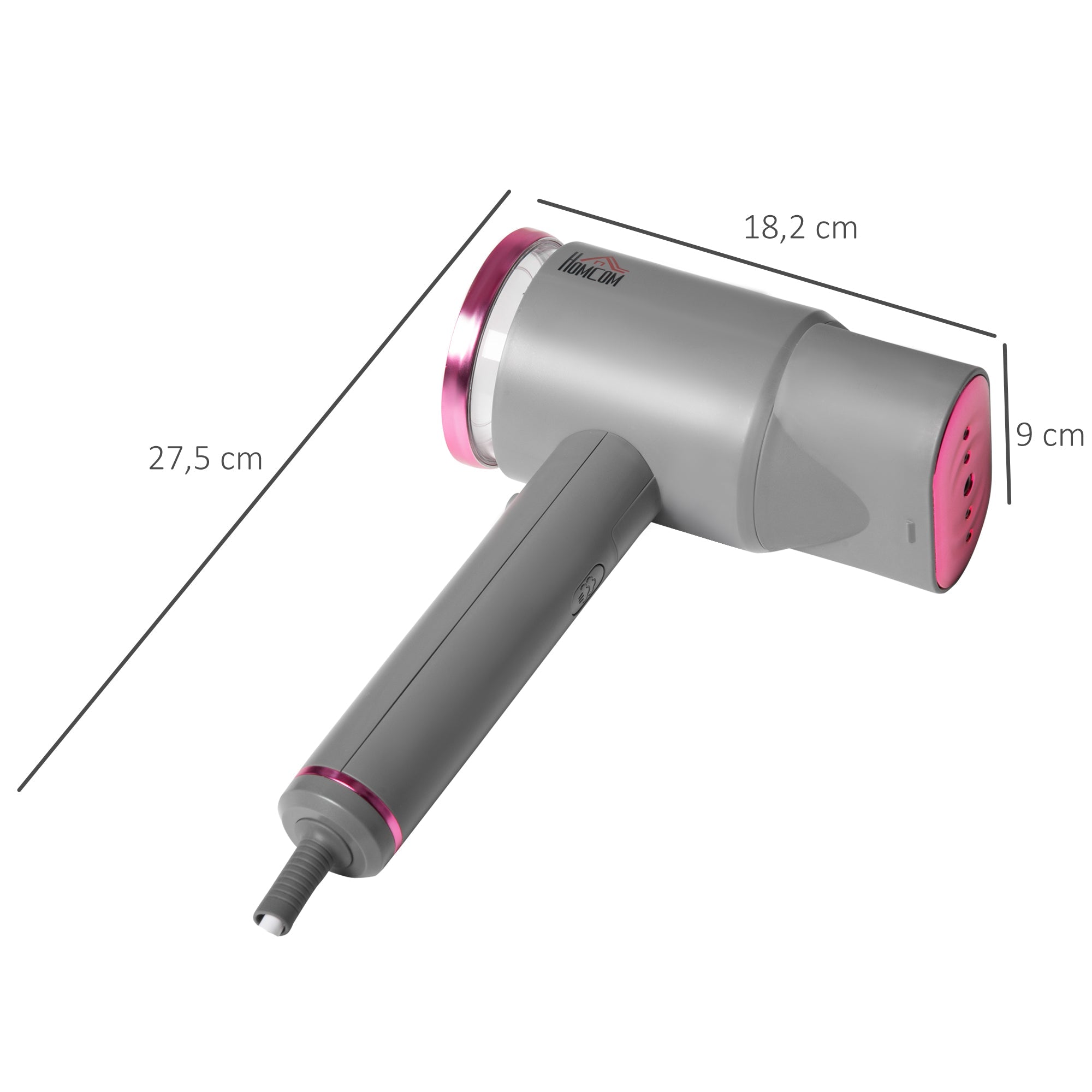 Steamer Steam Brush, Foldable 1520W, Grey Pink