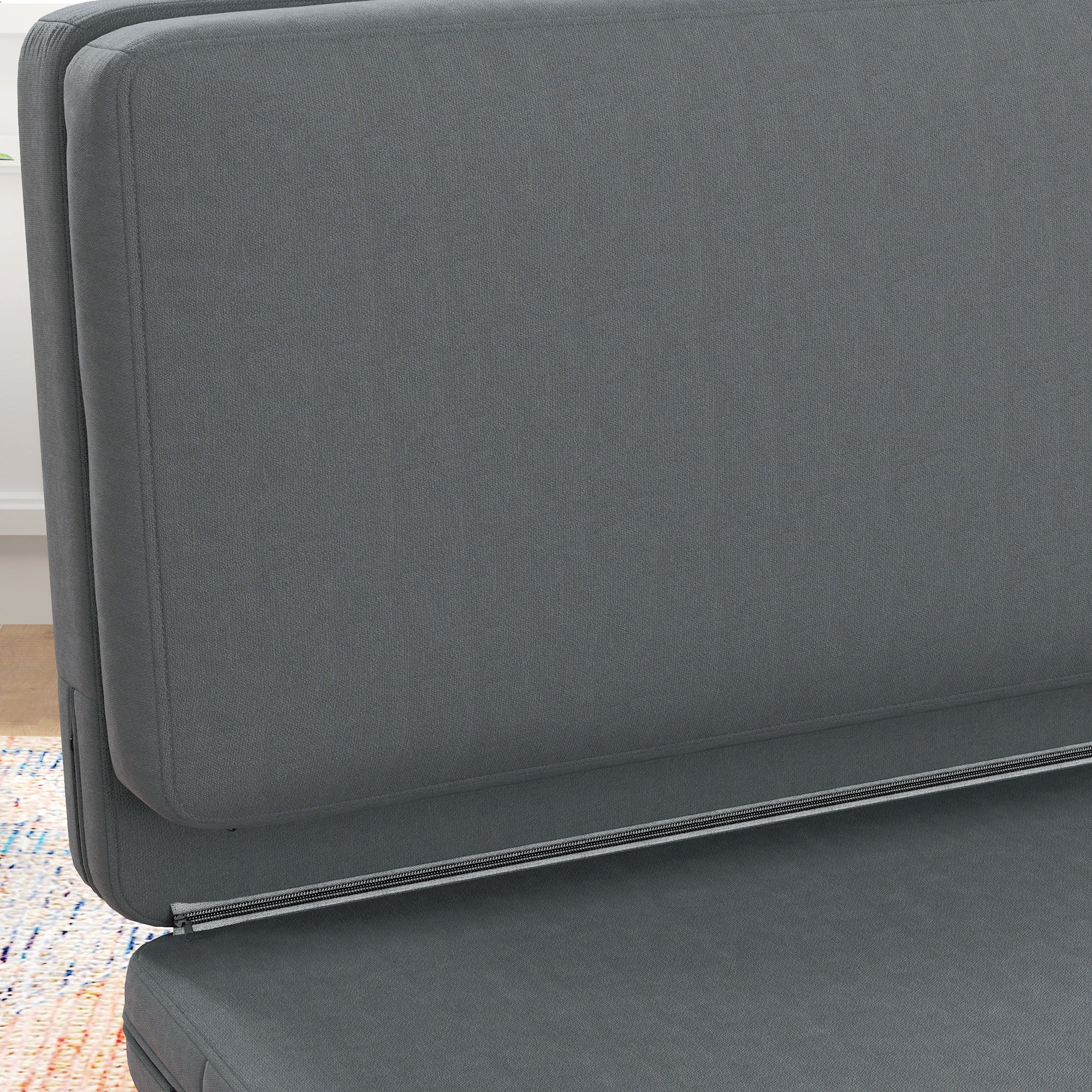 3-in-1 Folding Sofa Bed, Velvet, Dark Grey