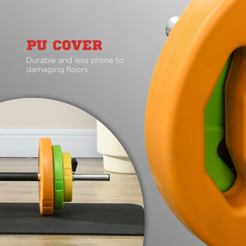 20kg Barbell Weights Set, Adjustable Non-slip Handle for Home Gym, Training