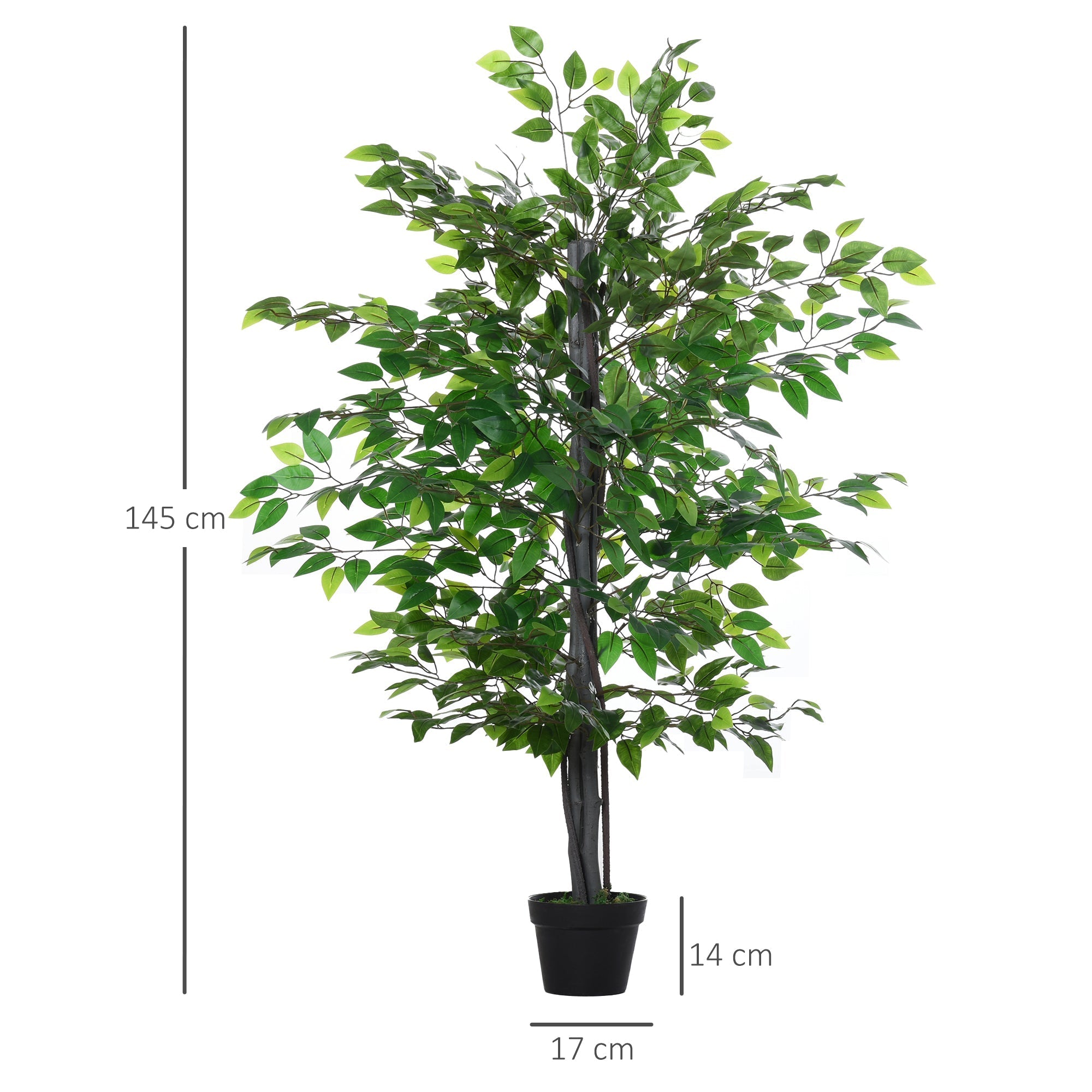 Artificial Banyan Tree, Natural-looking Decoration, 20 x 145 cm, Solid Wood