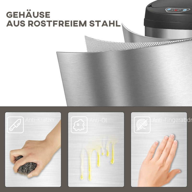 Touchless Sensor Waste Bin 42L Soft-Close - Stainless Steel