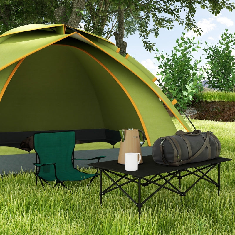 camping table folding roll-up 2-person aluminum black