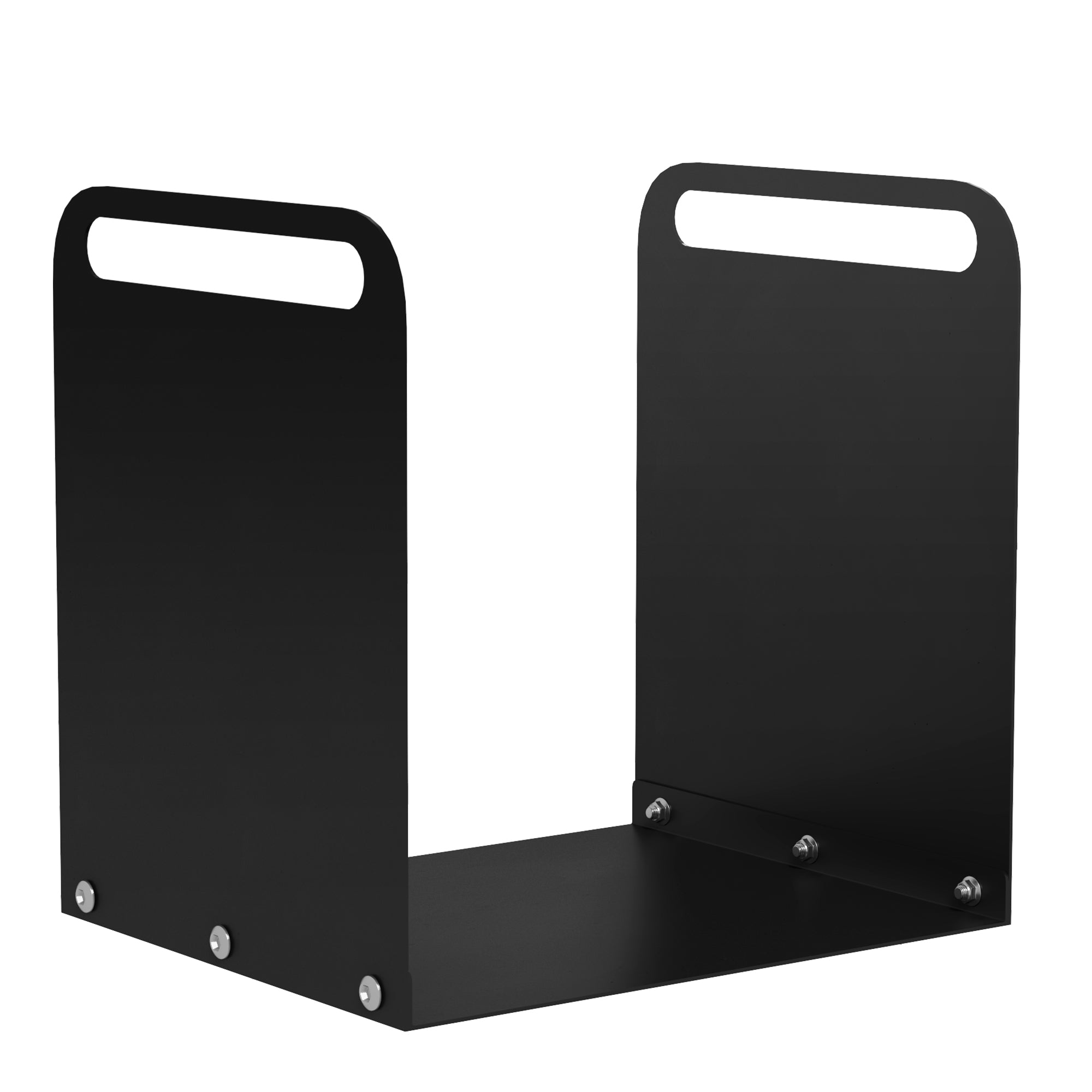 Firewood Rack 36.5x30x36cm with Handles, Indoor/Outdoor, 30kg, Black Steel