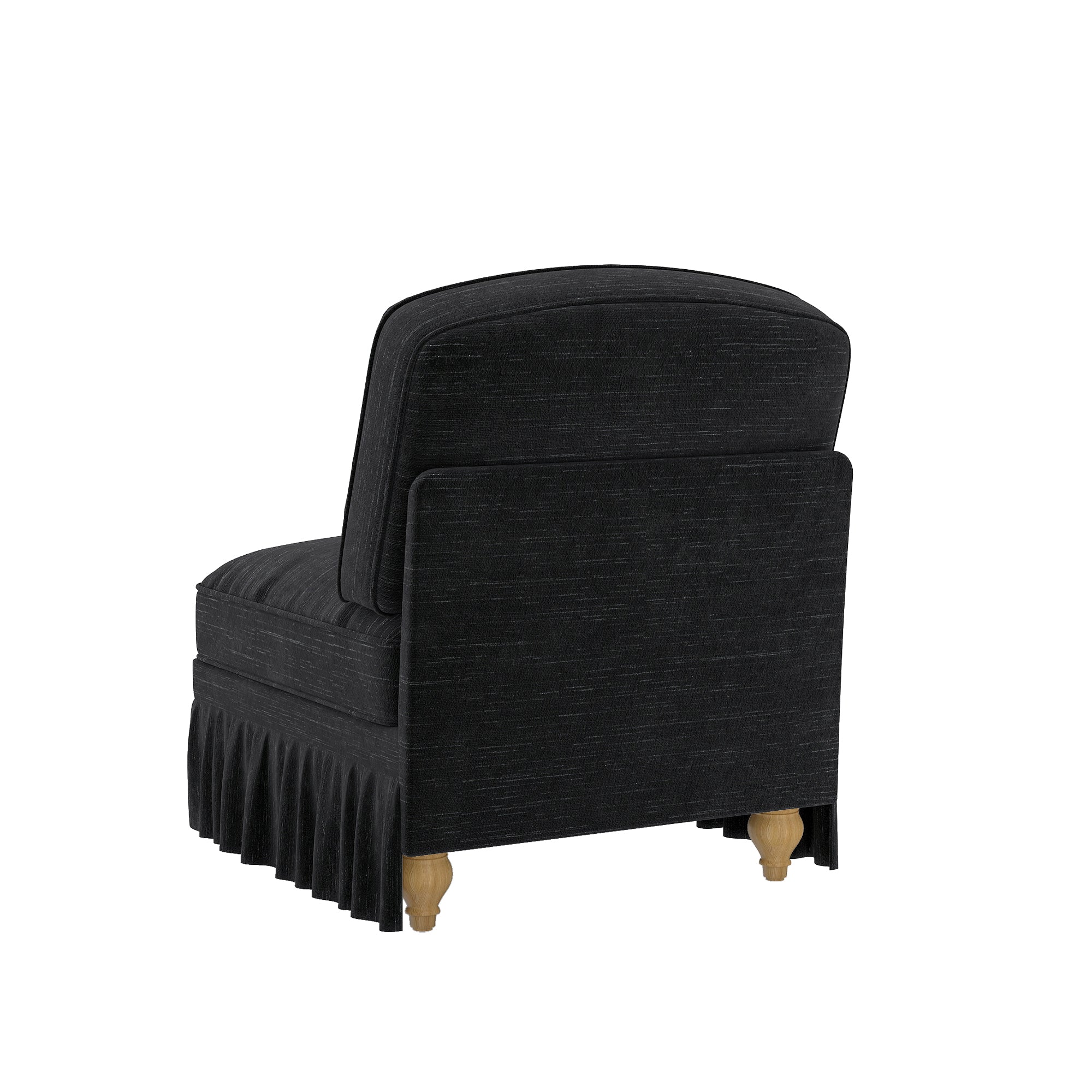Windsor Armless Cloud Sofa with Chenille Fabric and 1 Cushion, Black