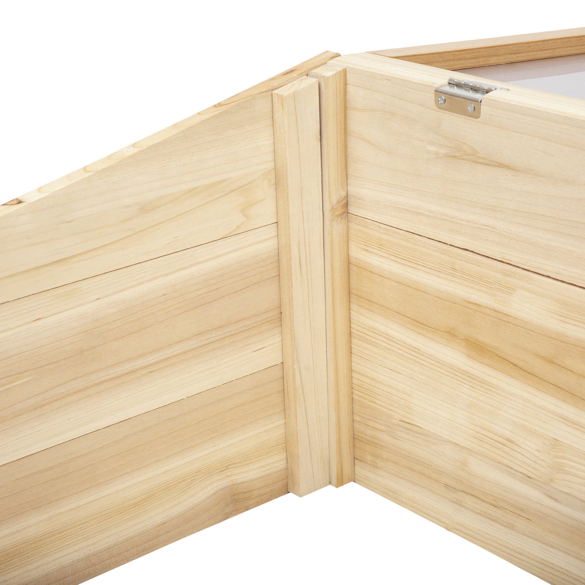 Wooden Greenhouse Cold Frame, Planter System 100x50x35 cm, Natural Fir/PC Board