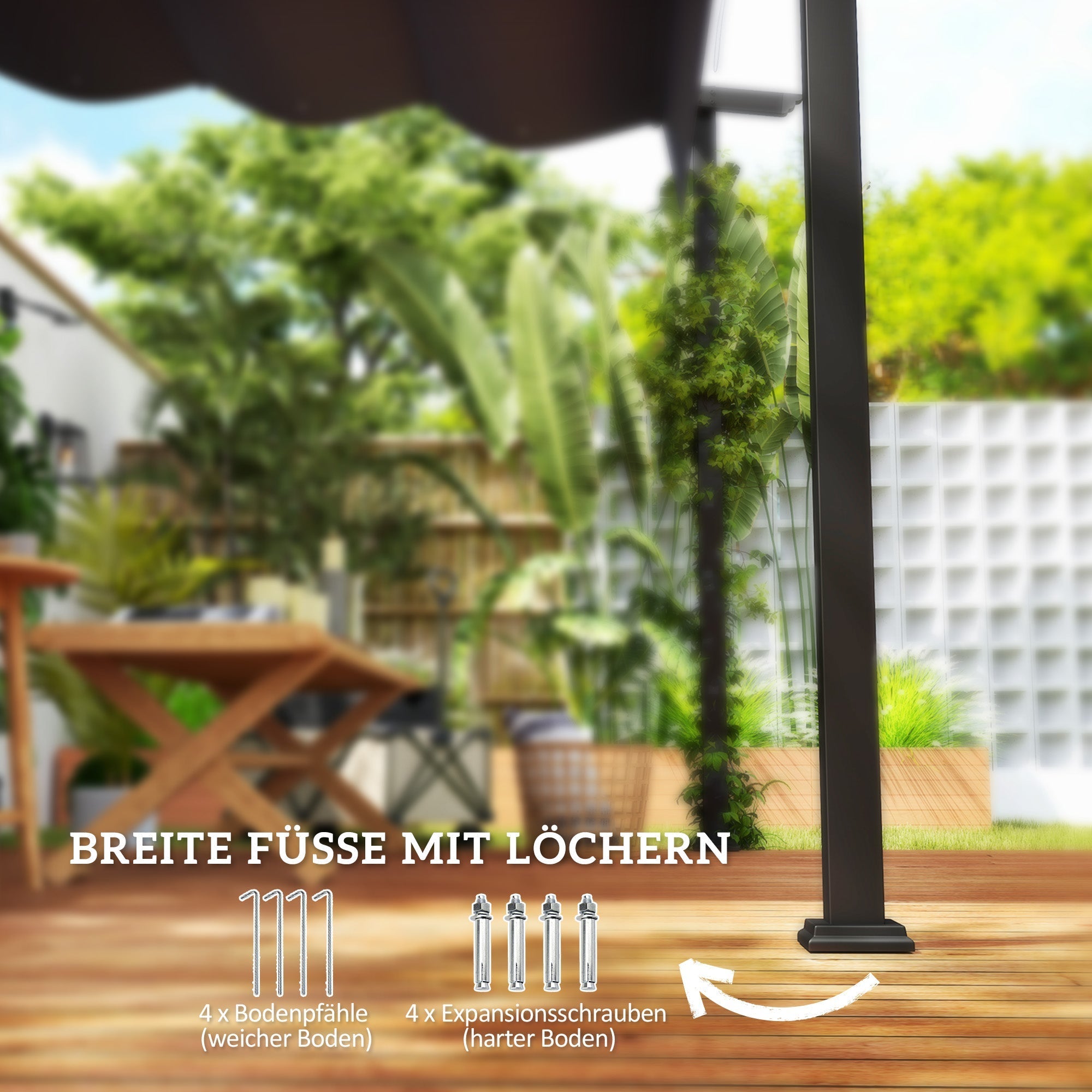Patio Roof Pergola, Wall Mounted Adjustable 3x3m, Aluminum Dark Grey