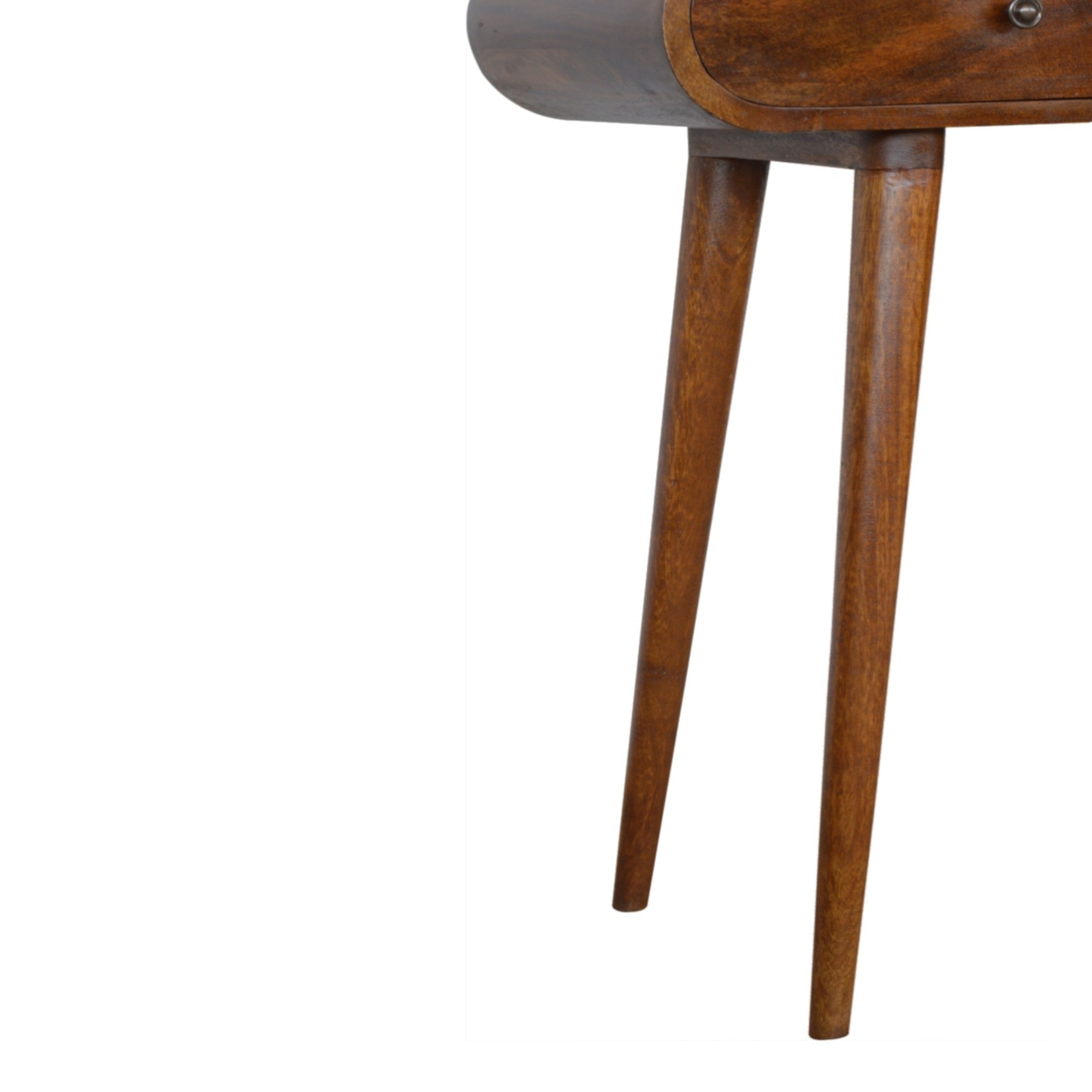 London Console Table, 2 Drawers, Solid Wood Dark Brown