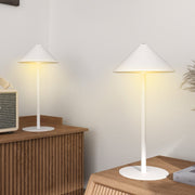 Table Lamp, 3 Light Colors, USB Rechargeable, Metal, White
