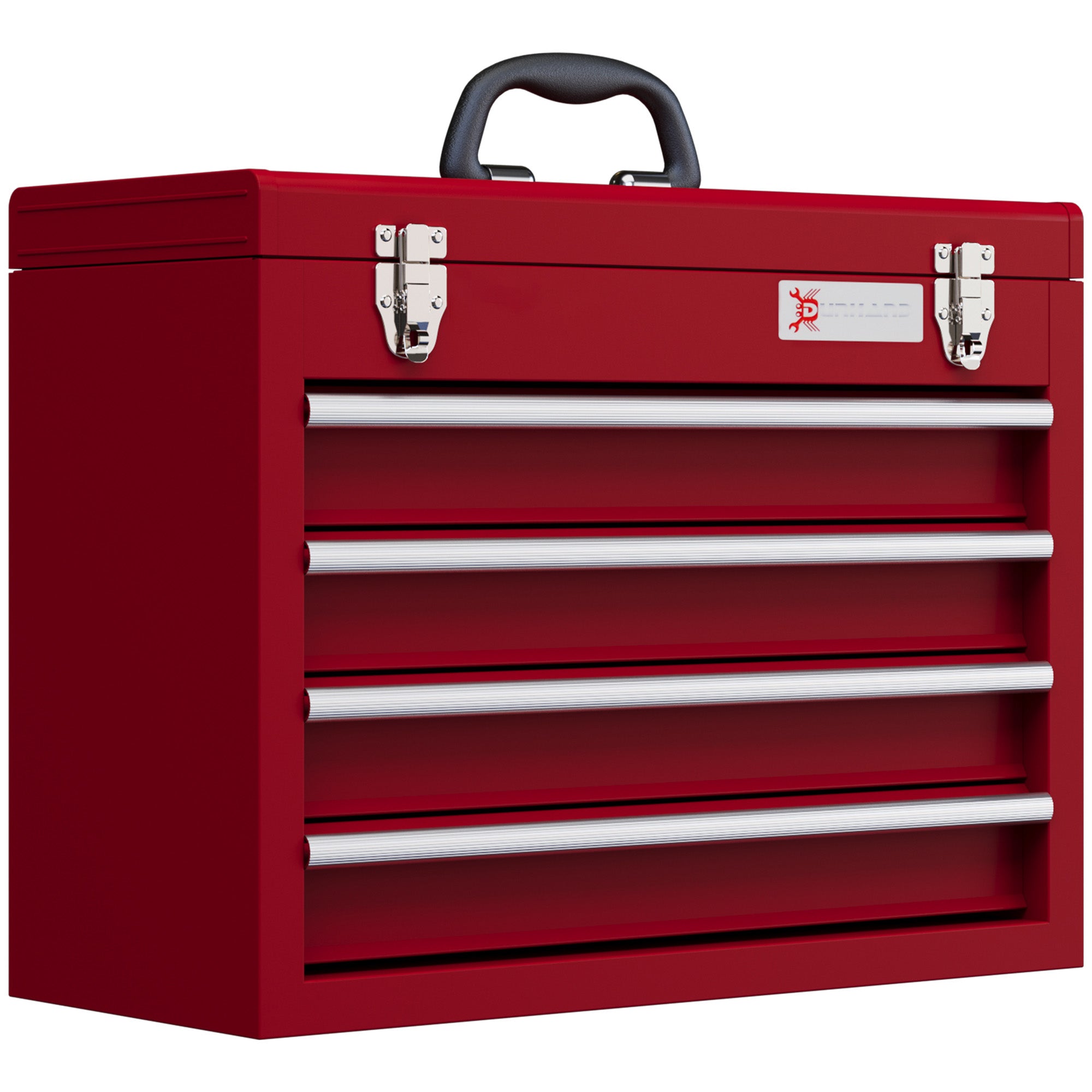 DURHAND Empty Tool Case, 4 Drawers, Top Storage, Lockable, Steel