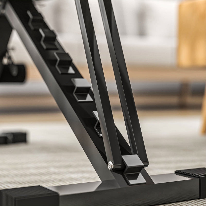 Foldable Workout Bench, 6-Position Backrest 4-Position Seat, Padded Black