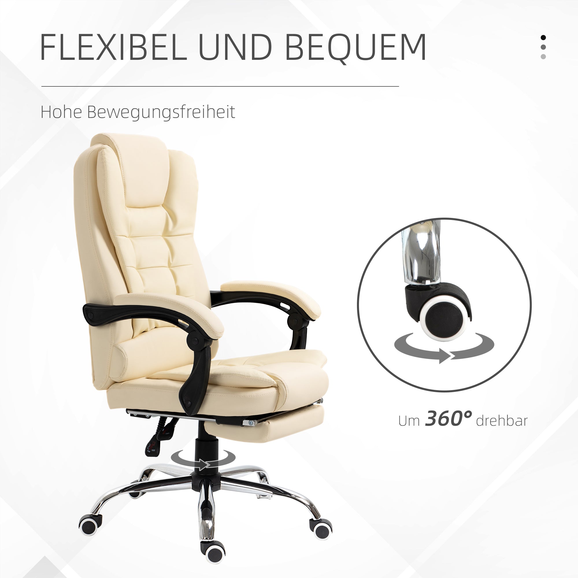 Chefsessel mit Fußstütze, ergonomisch, Kunstleder
