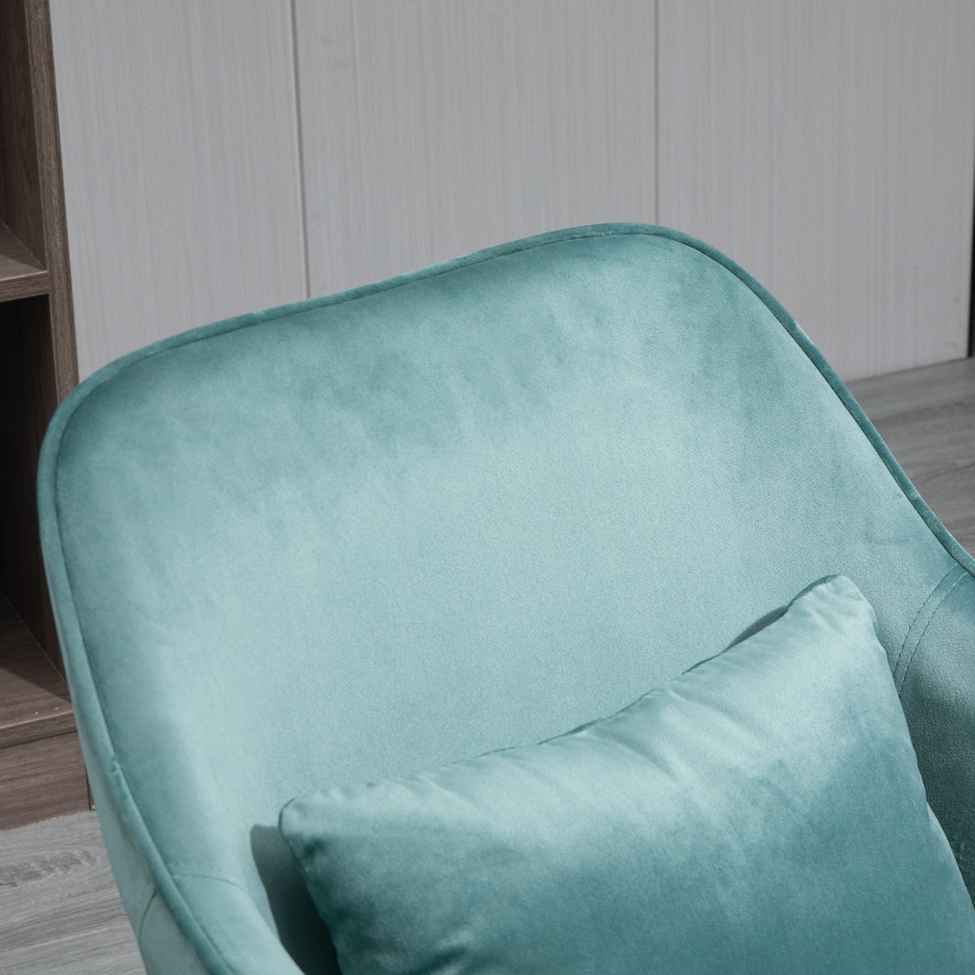 Vinsetto Living Room Swivel Chair, Massage Office Desk Chair with Lumbar Cushion, Armrests, Green