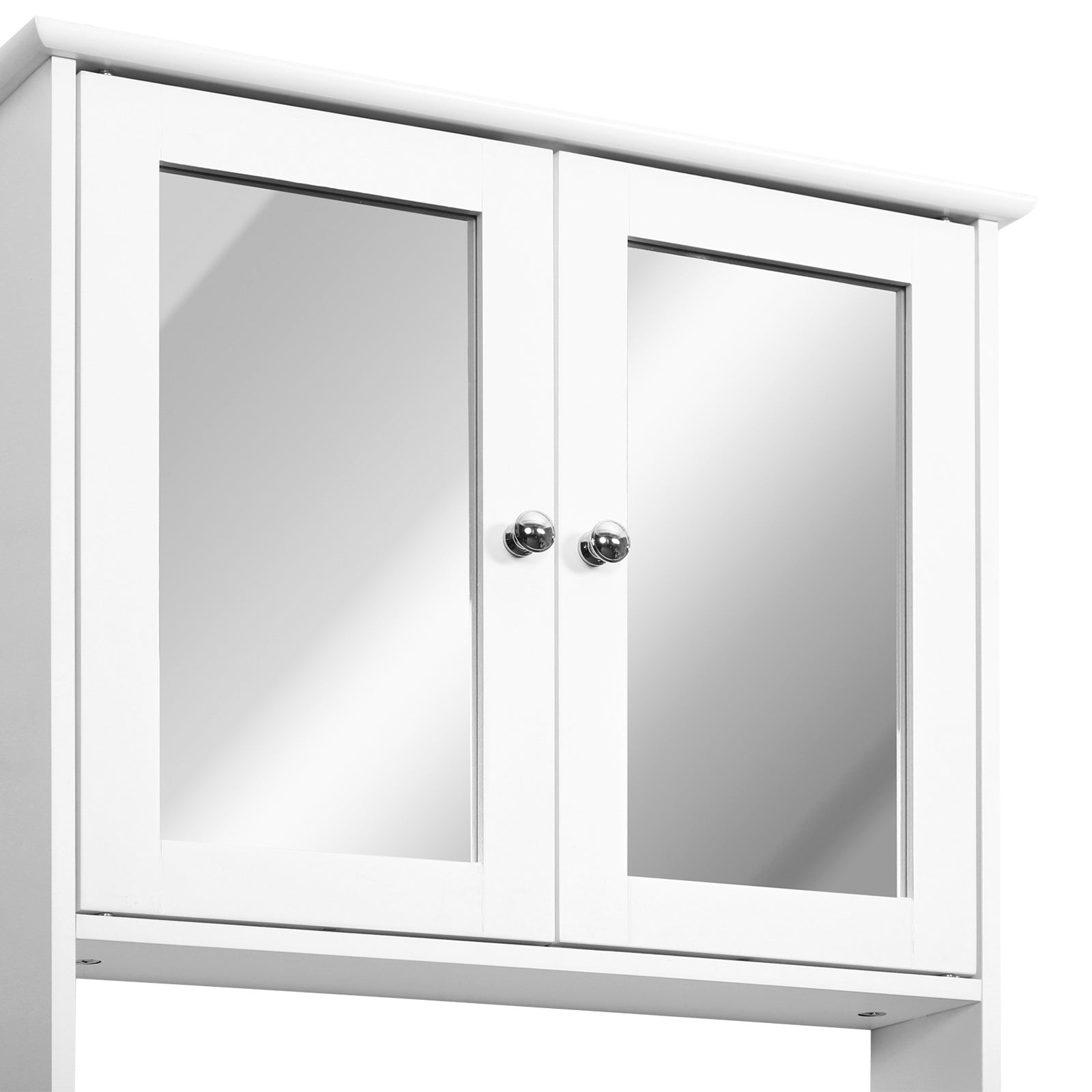 Kleankin Wall-mounted Bathroom Cabinet Mirror Door Organiser Storage Shelves White