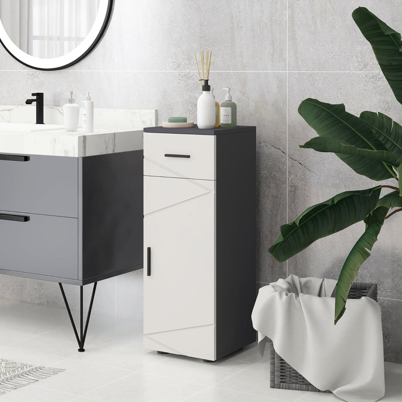 kleankin Bathroom Cabinet with Drawer, Adjustable Shelves, Gray