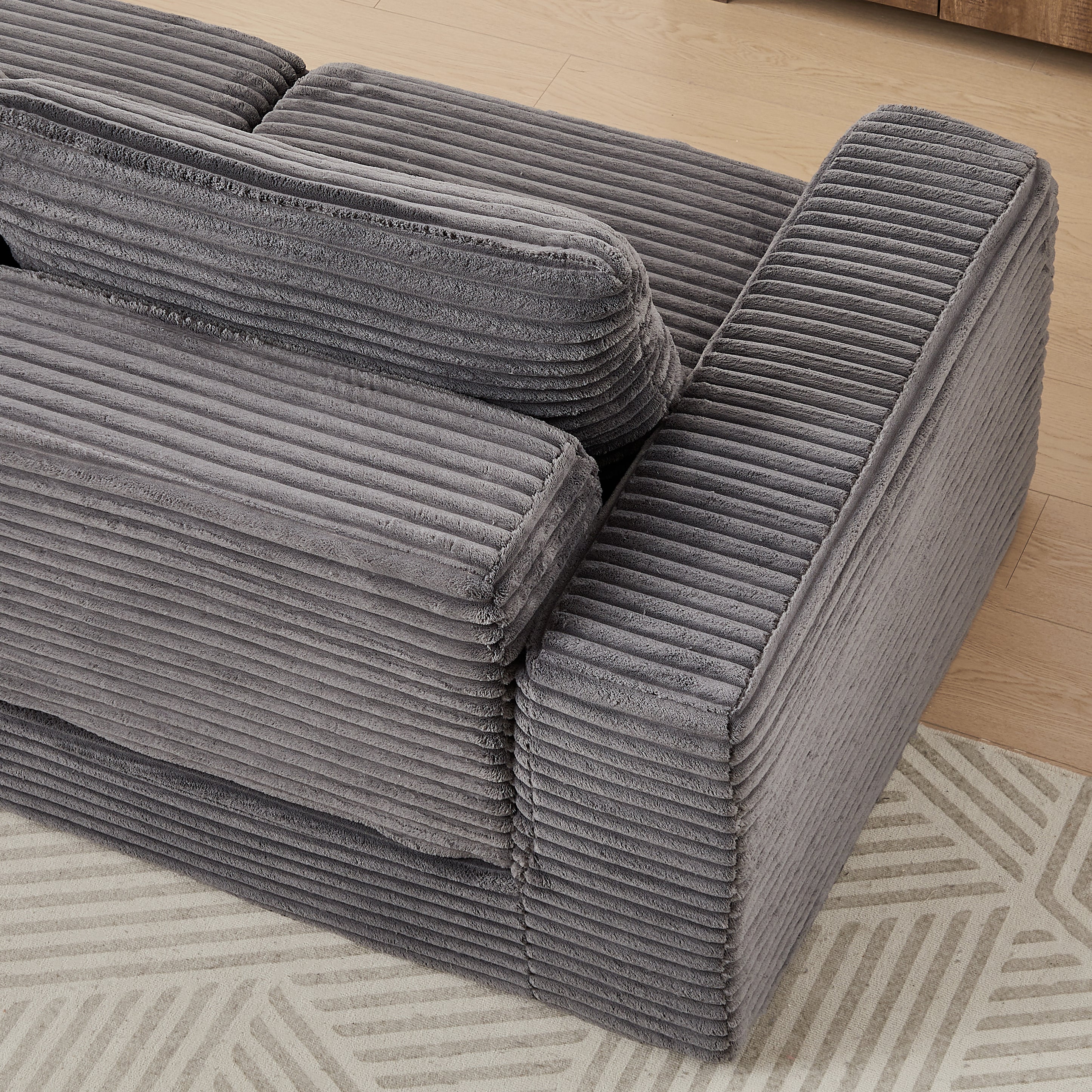 Sofa Bed 2-in-1 Modular with Removable Footstool Corduroy