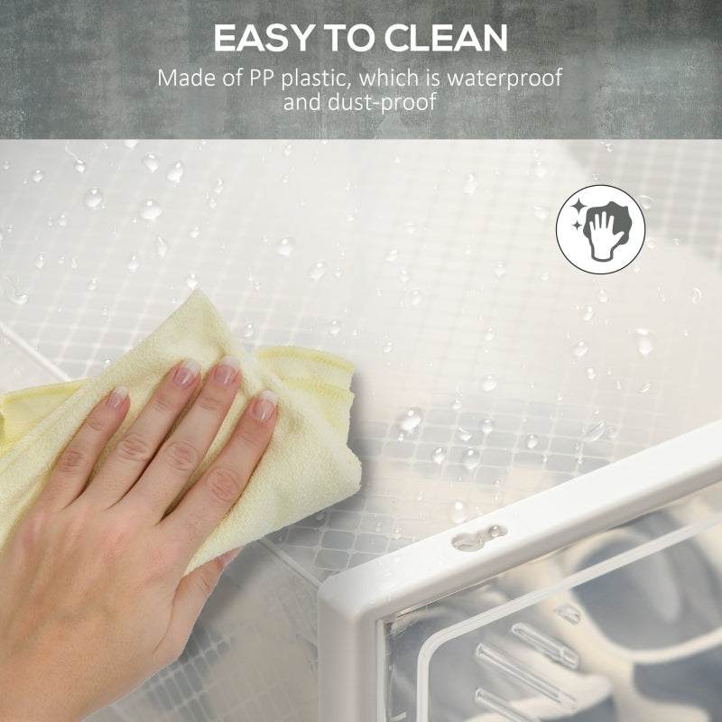 18PCS Shoe Box Stackable Storage Magnetic Door Size UK 8.5/EU 43 Clear Plastic