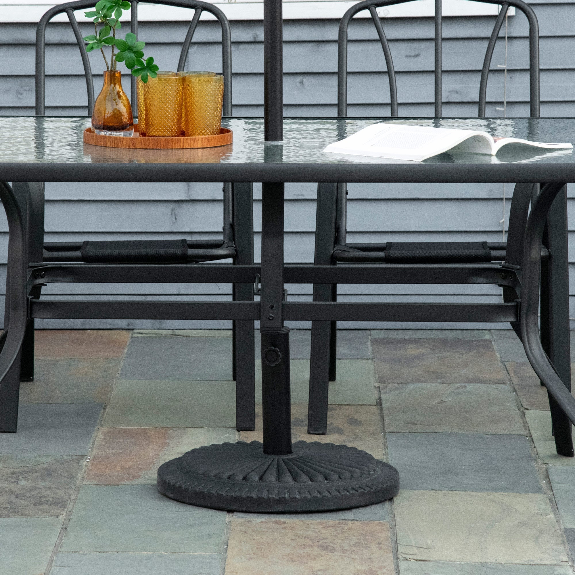 Parasol Base 14 kg Round Cement Ø49 cm for Garden & Terrace