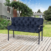 3-Seater Bench Cushion 150x98x8 cm, Outdoor/Indoor Seat Pad with Ties, Dark Blue
