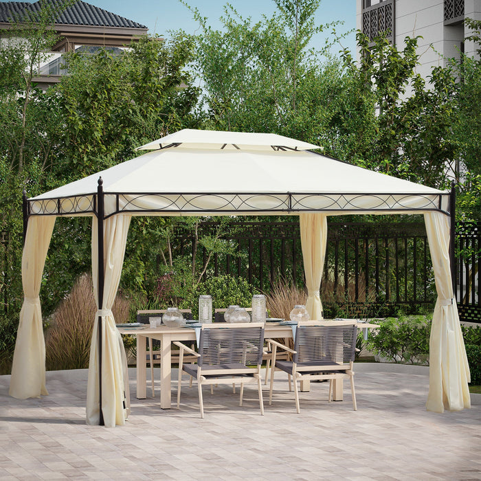 Luxury Pavilion Garden Pavilion 3x4 m, Party Tent Marquee, Cream
