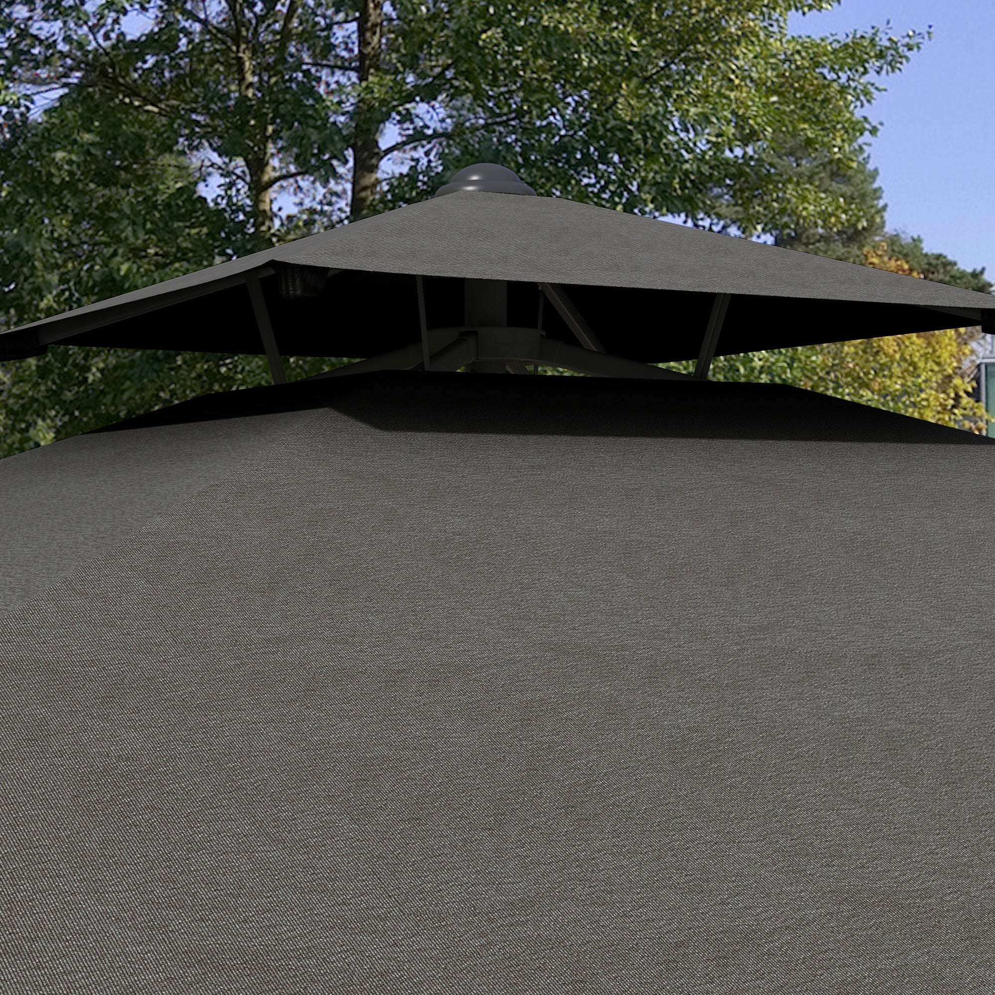 Parasol 243x243cm Balcony Cantilever UV Protection Dark Grey