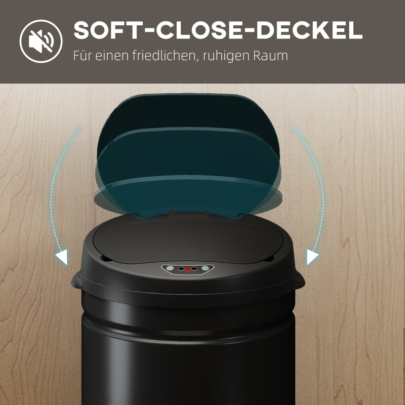 Waste Bin 42L Sensor-Activated Soft-Close Touchless - Stainless Steel