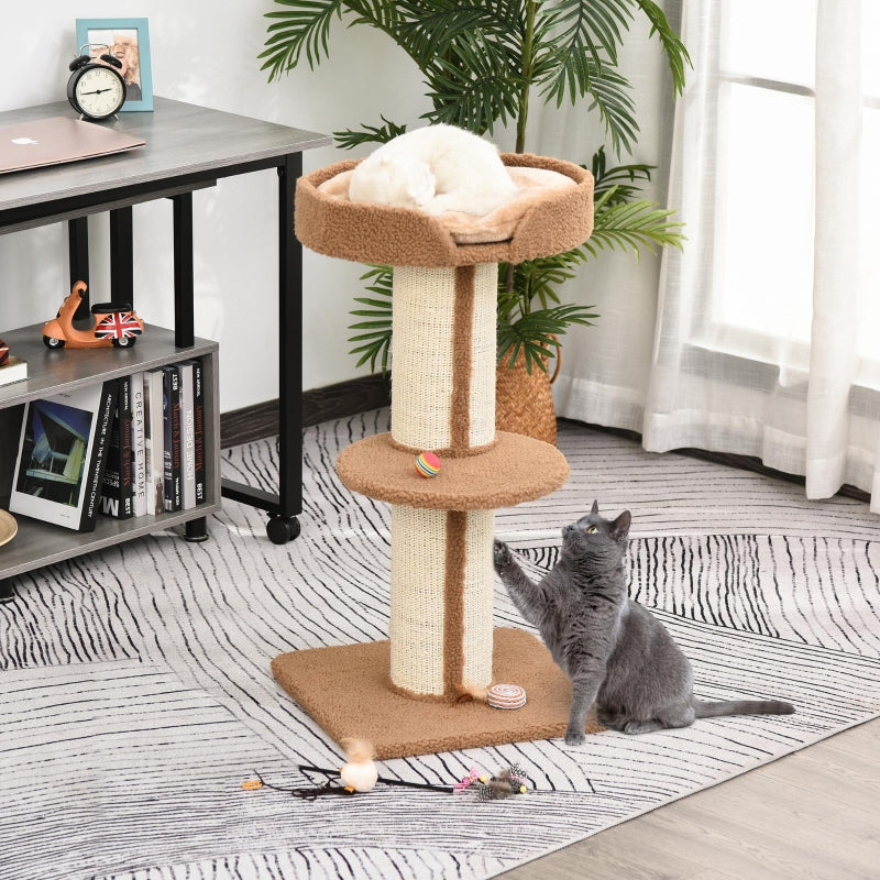 Katzenbaum, 91 cm Sisalstämme, Plattform, Hellbraun