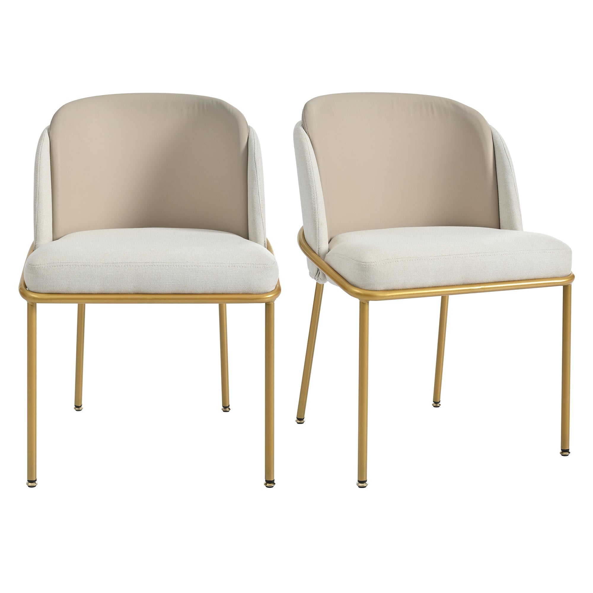 Modern Chairs 2-Pack Angled Legs Adjustable Feet, Beige