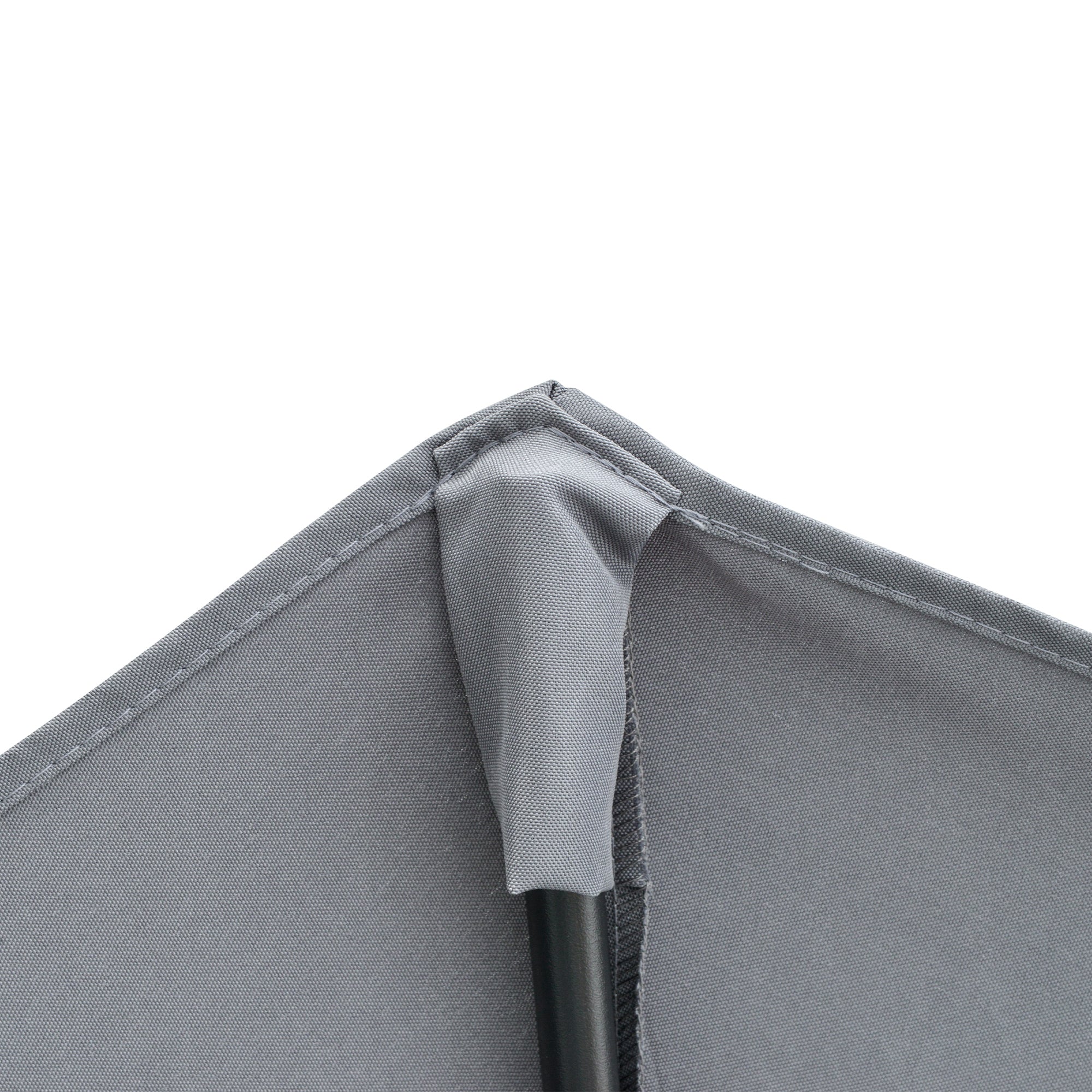 Semi-circular Parasol with Stand, Waterproof 2x2m for Garden/Patio/Balcony, 100% Polyester Dark Grey