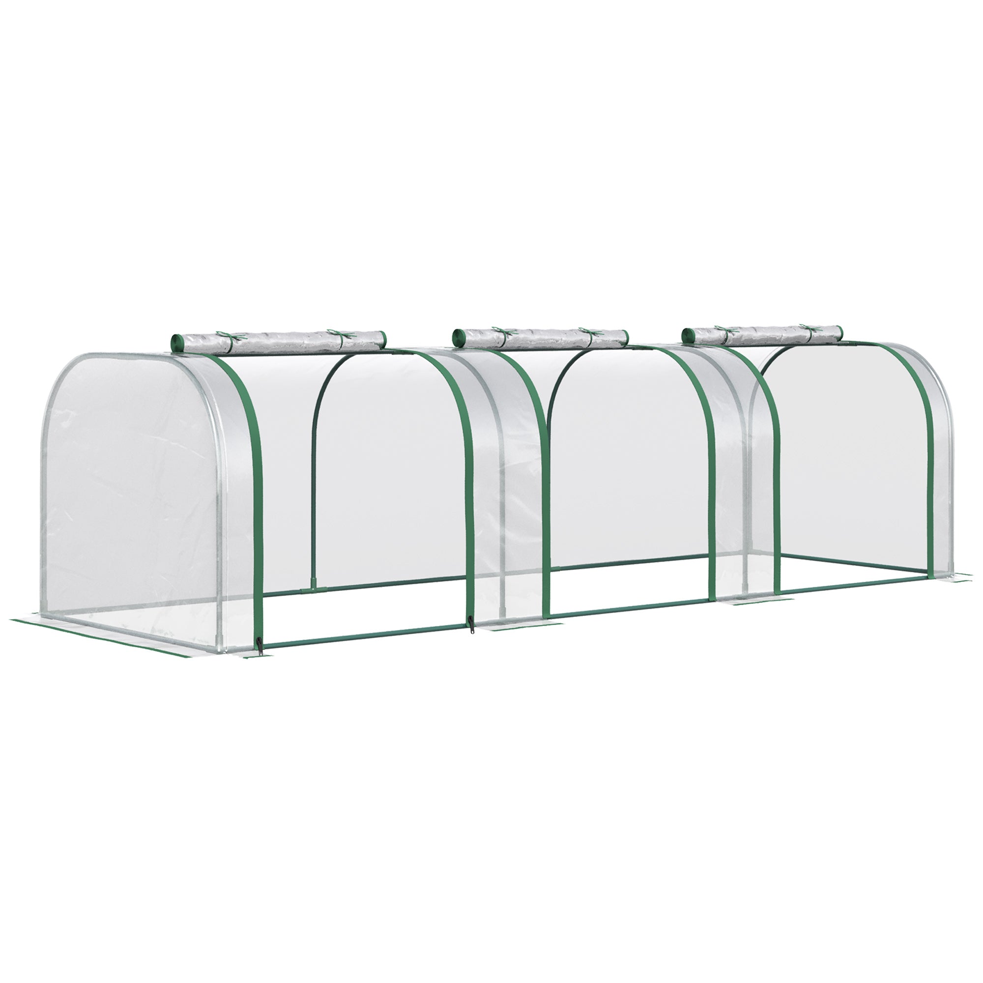 Foil Greenhouse Hothouse for Plant Cultivation, 295x100x80cm, Transparent Steel