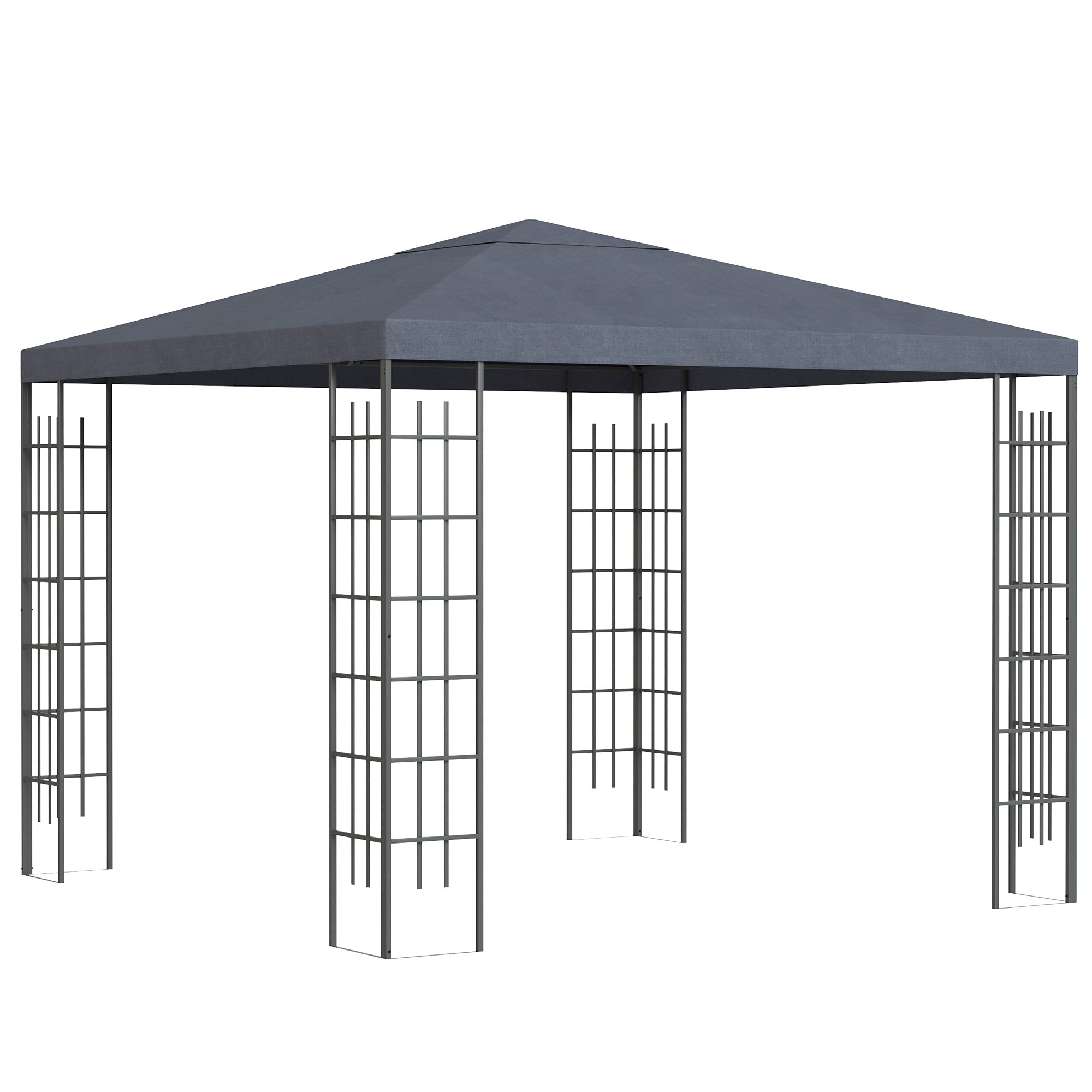 Garden Pavilion 3x3m Stable Party Tent Steel & Polyester Grey