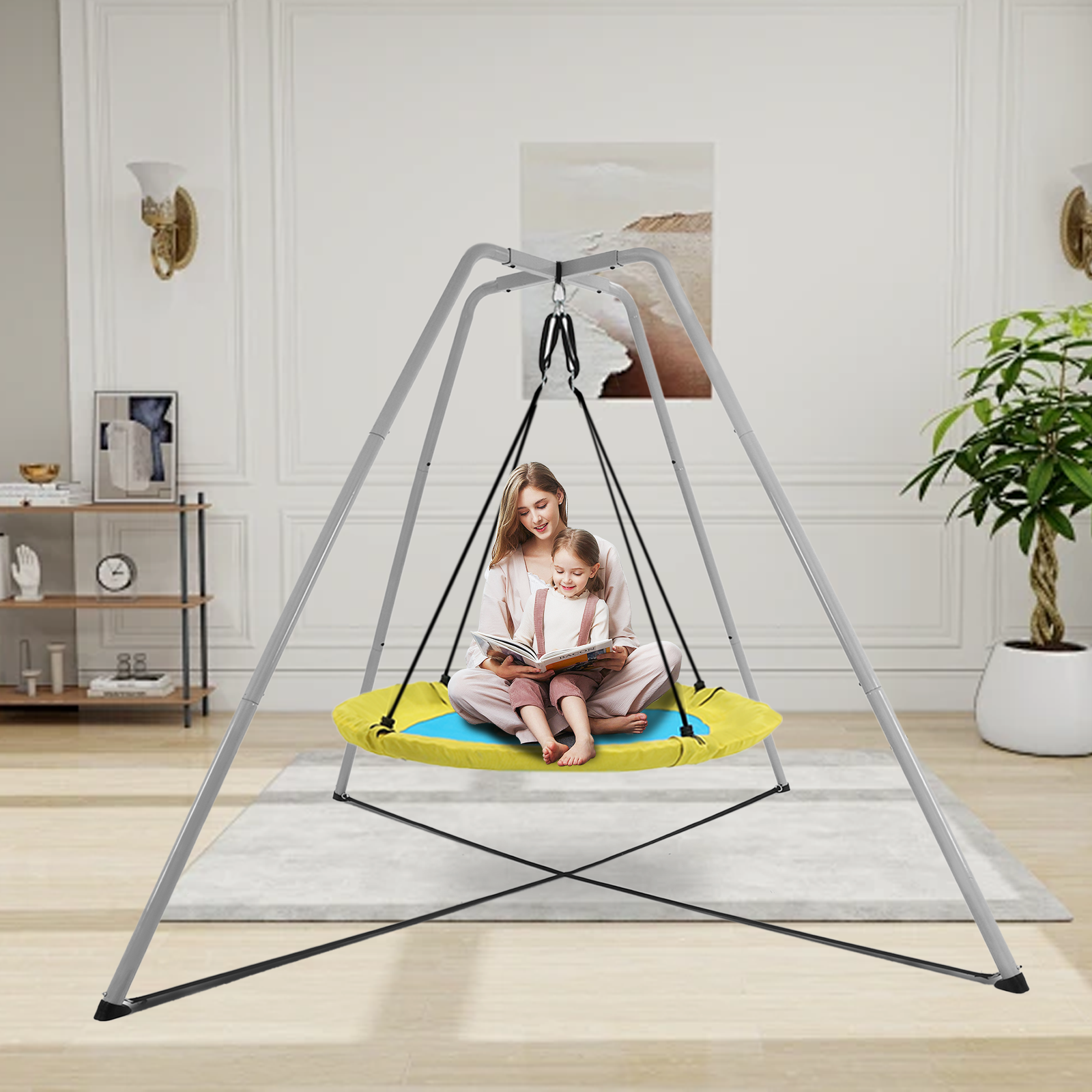 Swing Stand with Hanging Set, Includes Frame Only, Grey