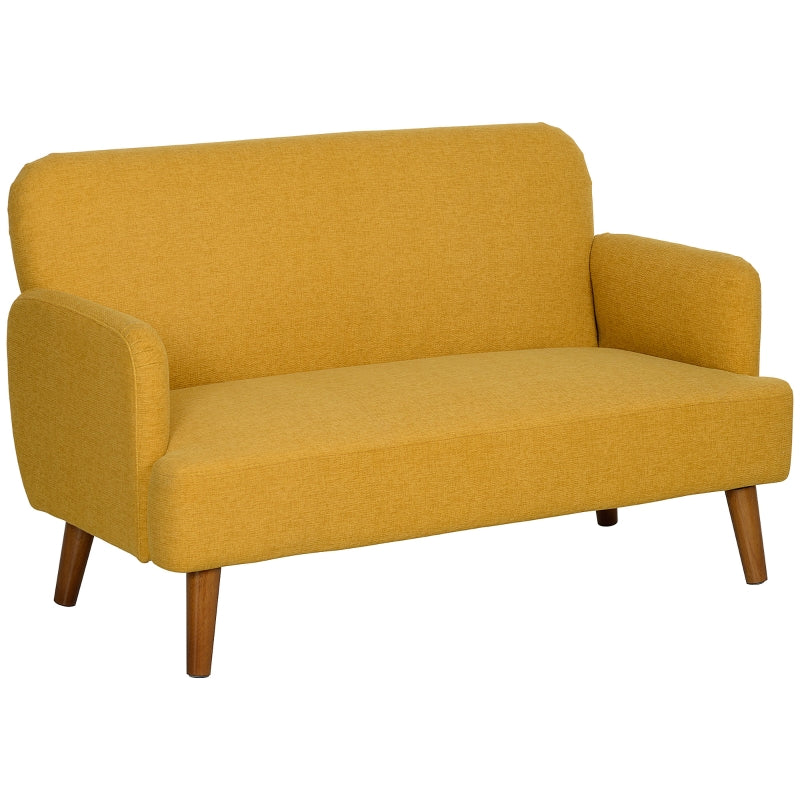 Velvet Feel 2 Seater Sofa with Thick Padding, Yellow