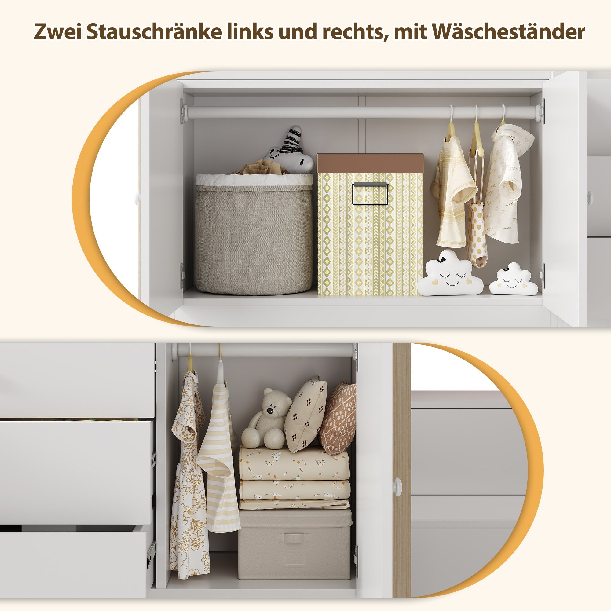 Multifunctional Children's Loft Bed 90x200cm with Stairs Drawers & Storage Cabinets - White