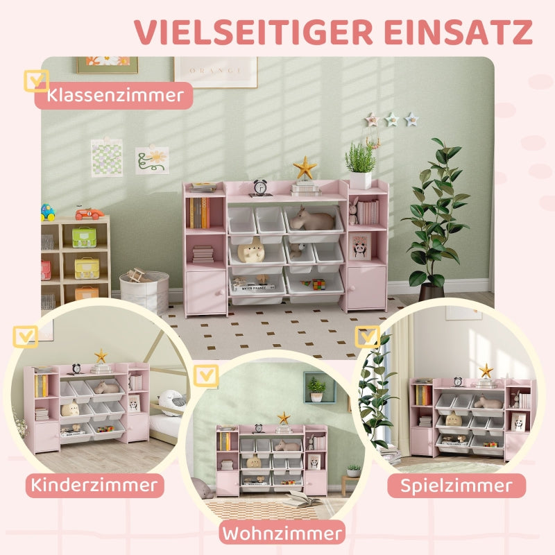 Children's Storage Shelf 8 Removable Boxes - Pink