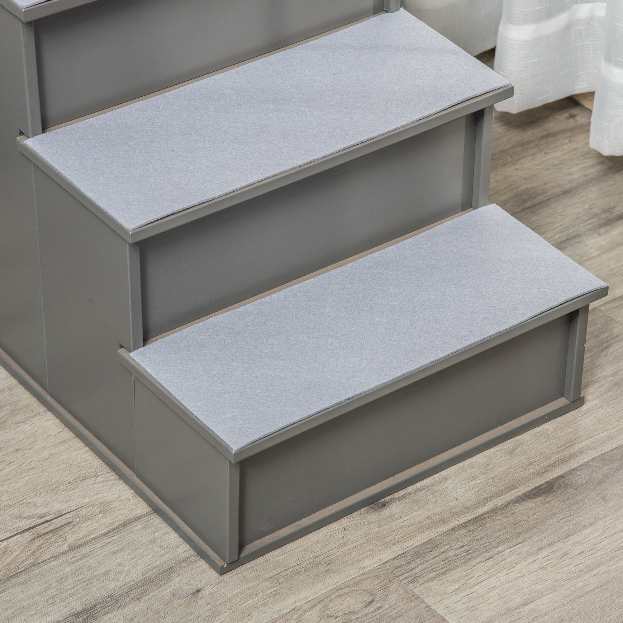 Pet Stairs 4-Step Entry Aid Non-Slip Gray