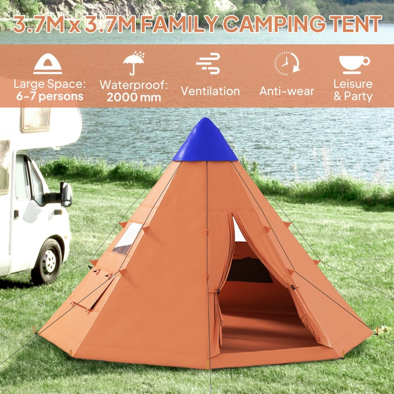 Tipi Tent 6 Men Carry Bag Orange