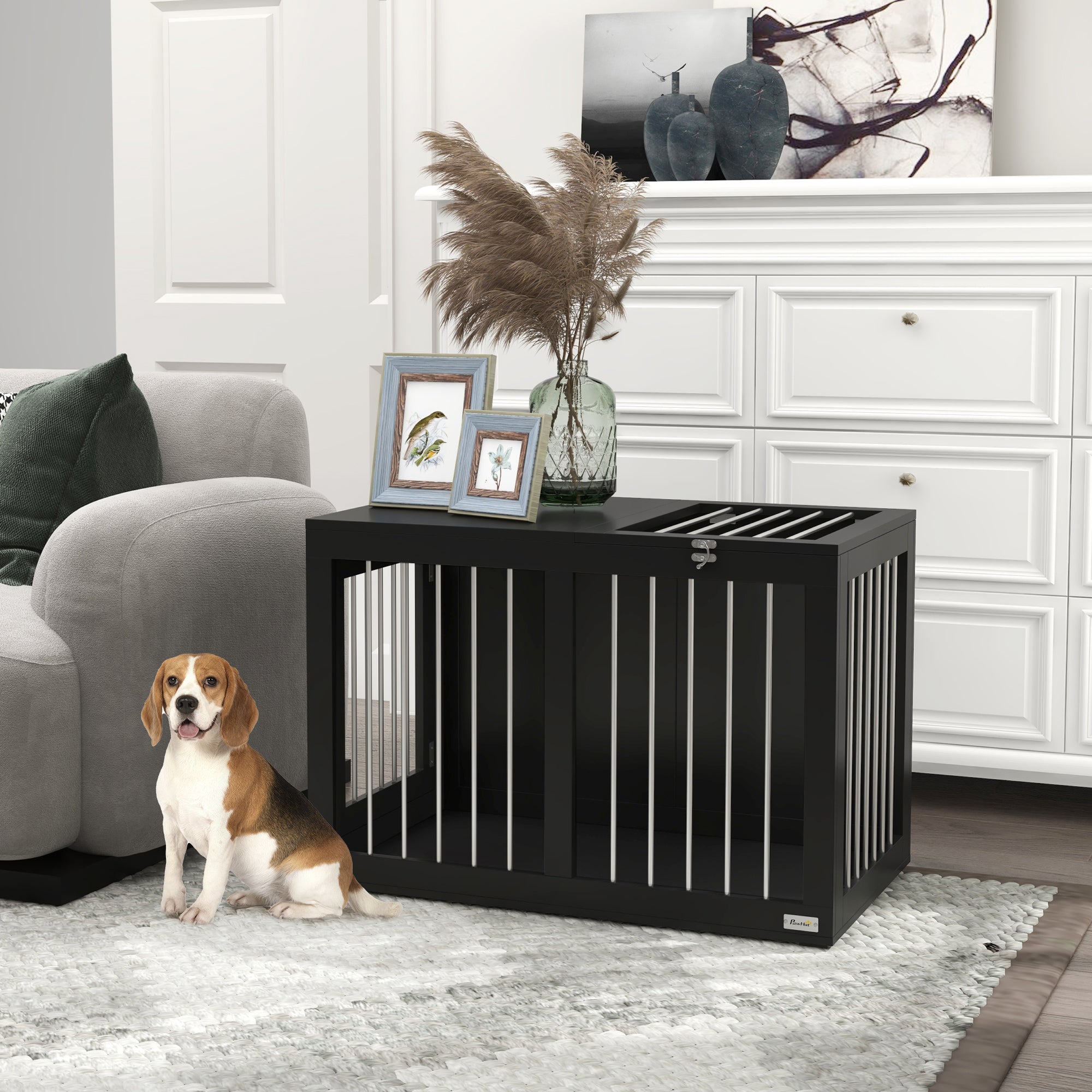 Hundekäfig, Hundebox, Transportkäfig, Schwarz
