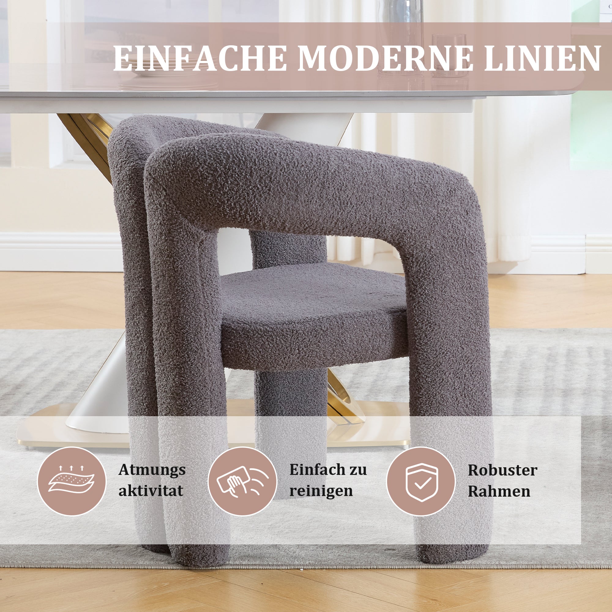 Ergonomic Armchair, Teddy Pile, Unique Design, Back Support, Convertible