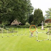 3-Piece Dog Agility Set, Training, Carrying Bag, Plastic White Yellow