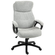 Office Chair, Rocking Function, Ergonomic, Height-Adjustable, Padded, Light Grey
