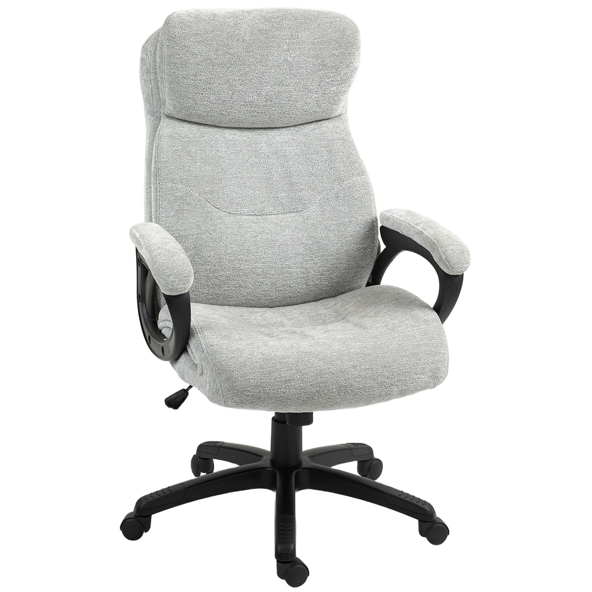 Office Chair, Rocking Function, Ergonomic, Height-Adjustable, Padded, Light Grey