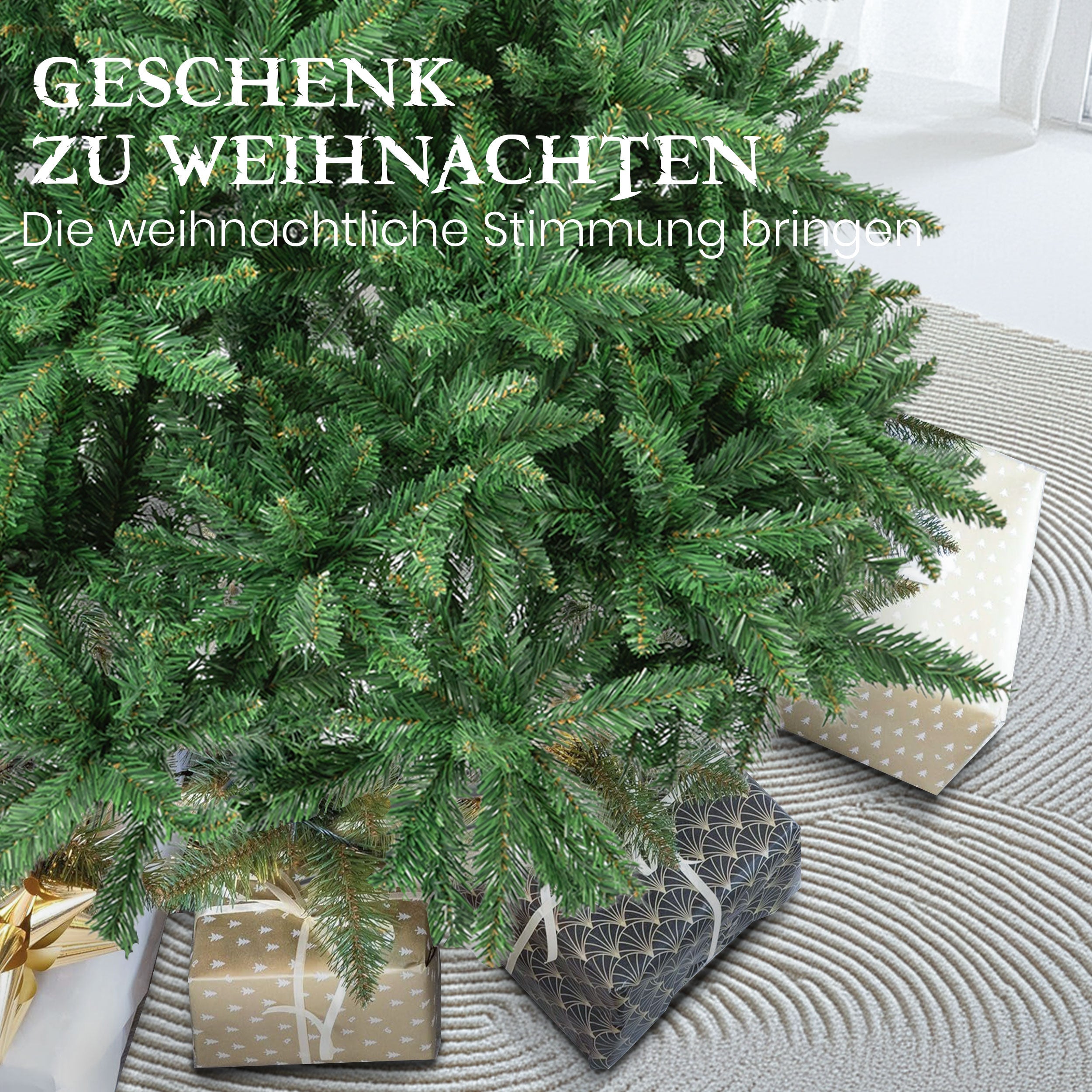 Artificial Christmas Tree 180cm, 1097 Tips, with Lights & Stand, PVC